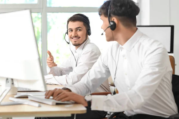 Male Technical Support Agents Working Office — Stock Photo, Image