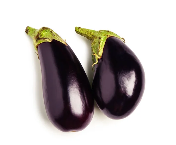 stock image Fresh eggplants on white background