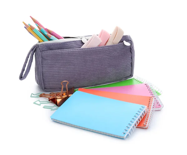 Notebooky Školní Šablony Bílém Pozadí — Stock fotografie