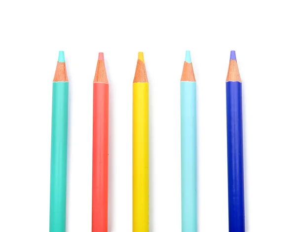 Beyaz Arkaplanda Renkli Kalemler Kümesi — Stok fotoğraf