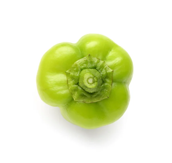 Grön Bell Pepper Vit Bakgrund — Stockfoto