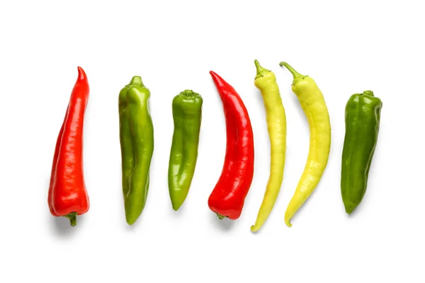 Different Chili Pepper White Background — Stock Photo, Image