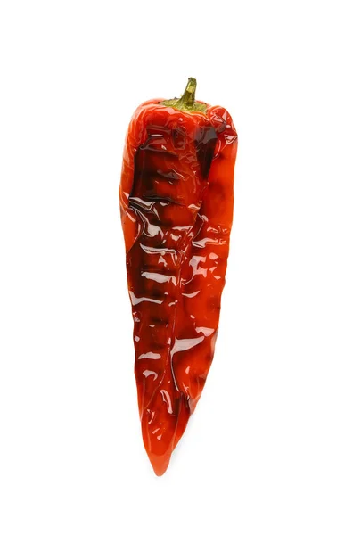 Gegrilde Chili Peper Witte Achtergrond — Stockfoto