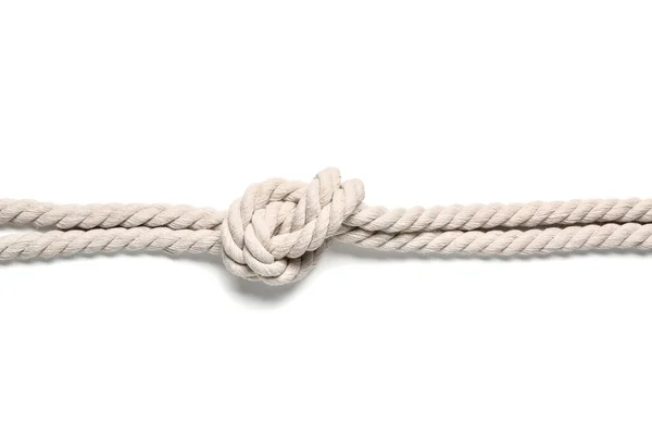 Corde Con Nodo Sfondo Bianco — Foto Stock