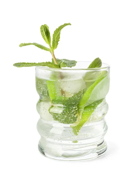 stock image Glass of tasty mojito isolated on white background