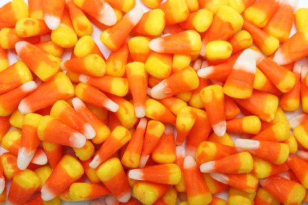 Ízletes Halloween Cukorka Kukorica Mint Háttér Közelkép — Stock Fotó