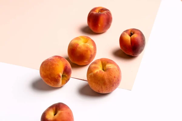 Sweet Peaches Colorful Background — Stock Photo, Image