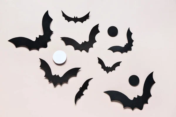 Pipistrelli Carta Festa Halloween Sfondo Grigio — Foto Stock