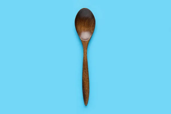 Wooden Spoon Color Background — Stock Photo, Image