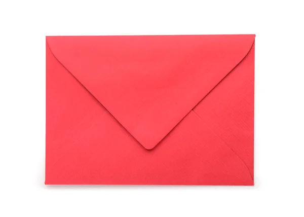 Enveloppe Papier Rouge Isolée Sur Fond Blanc — Photo