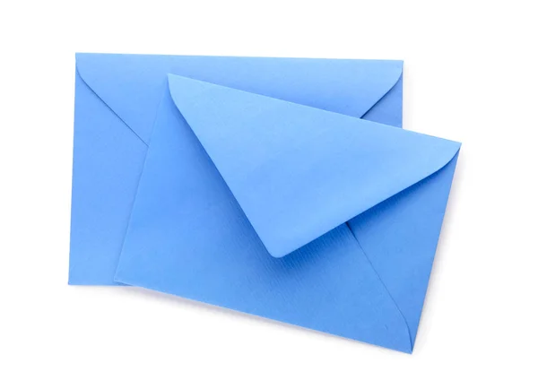 Enveloppes Papier Coloré Sur Fond Blanc — Photo