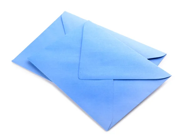 Envelopes Papel Coloridos Sobre Fundo Branco — Fotografia de Stock