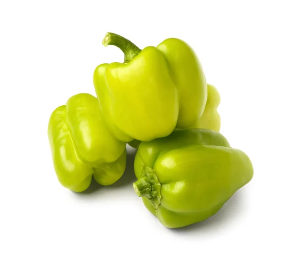 Peperoni Verdi Sfondo Bianco — Foto Stock