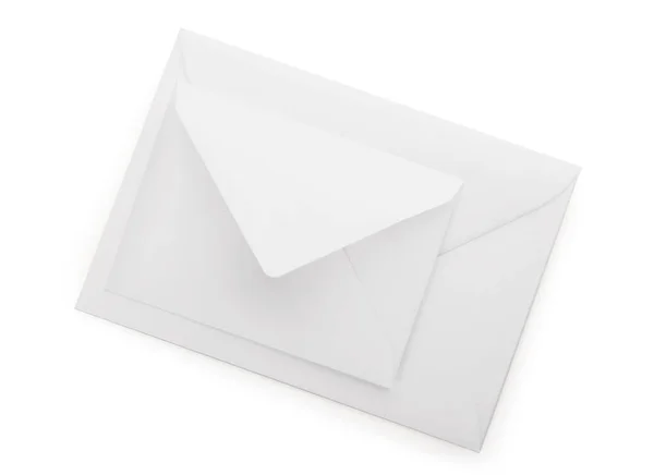 Бумажные Конверты Белом Фоне — стоковое фото