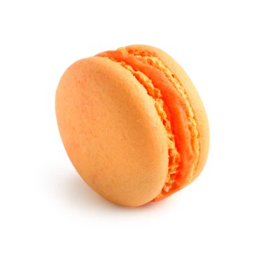 Beyaz arka planda tatlı turuncu kurabiye.