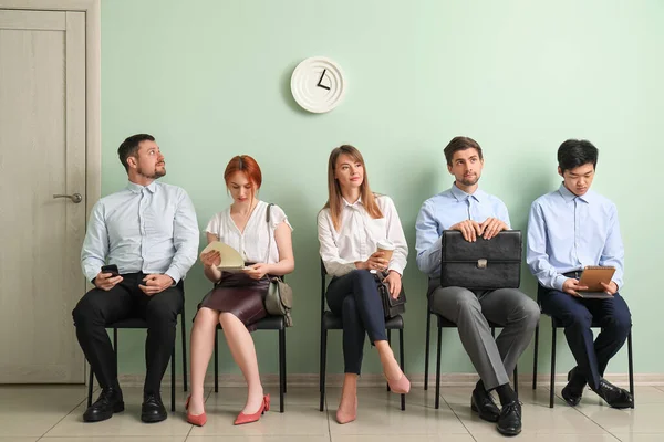 Young Applicants Waiting Job Interview Room — Stock Photo, Image