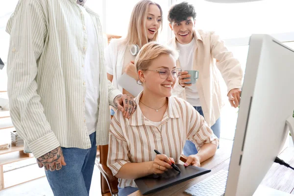 Team Graphic Designers Working Office — Stock Photo, Image