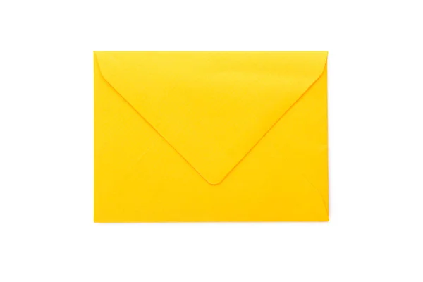 Gelber Umschlag Isoliert Auf Weißem Hintergrund — Stockfoto