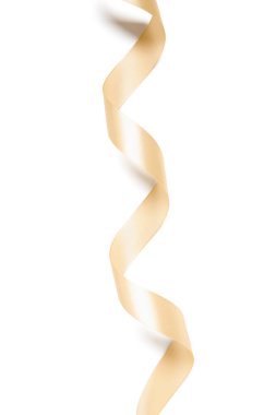 Beyaz arka plan üzerinde izole Altın Saten şerit