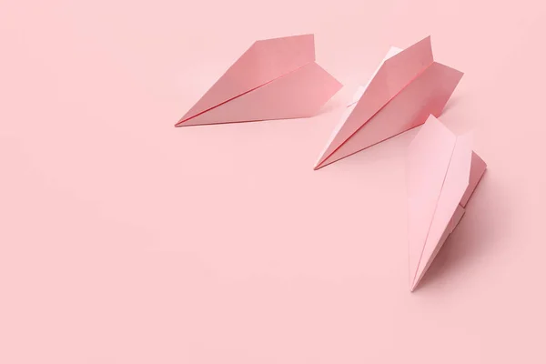 Paper Planes Pink Background — Stock Photo, Image