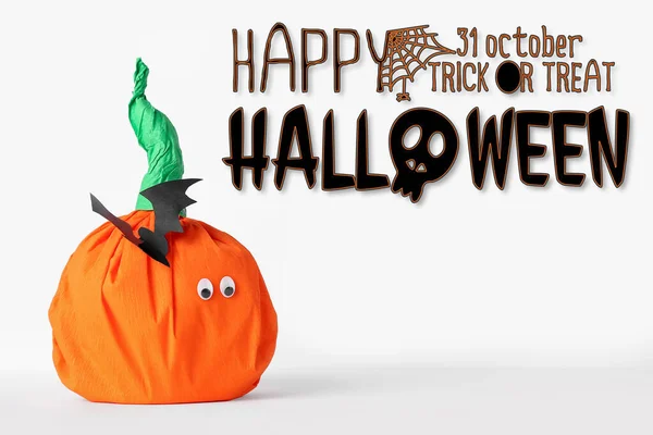 Cartão Saudação Halloween Com Abóbora Decorativa — Fotografia de Stock