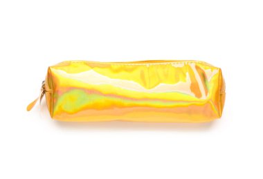 Beyaz arkaplanda sarı kalem kutusu