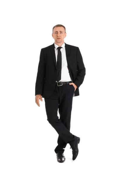 Mature Businessman White Background — Stock Photo, Image