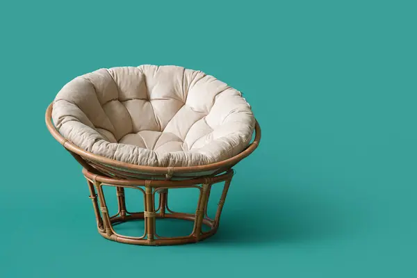 Cozy Armchair Green Background — Stock Photo, Image