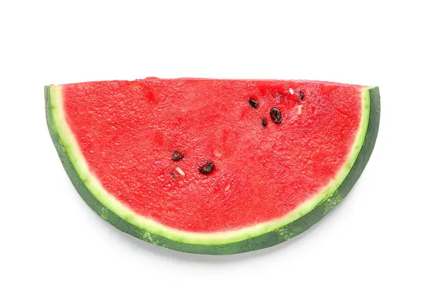 Piece Ripe Watermelon White Background — Stock Photo, Image