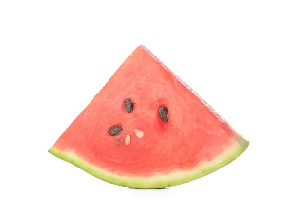 Stück Reife Frische Wassermelone Auf Weißem Hintergrund — Stockfoto