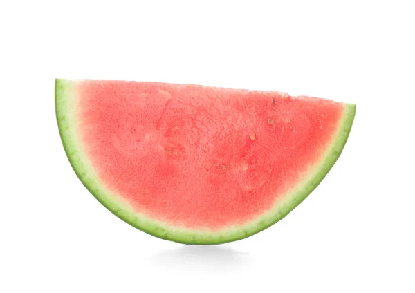 Stuk Verse Rijpe Watermeloen Witte Achtergrond — Stockfoto