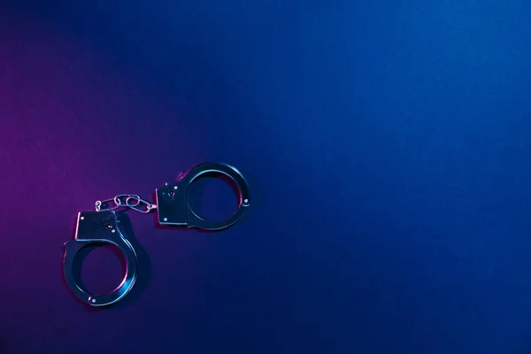 Handcuffs Sex Shop Dark Color Background — Stock Photo, Image