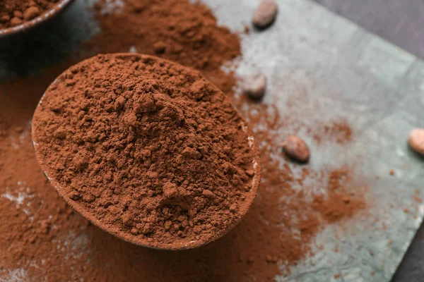 Bowl Cocoa Powder Table — Stock Photo, Image