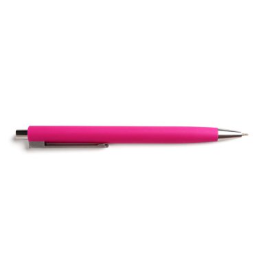 Beyaz arkaplanda pembe kalem