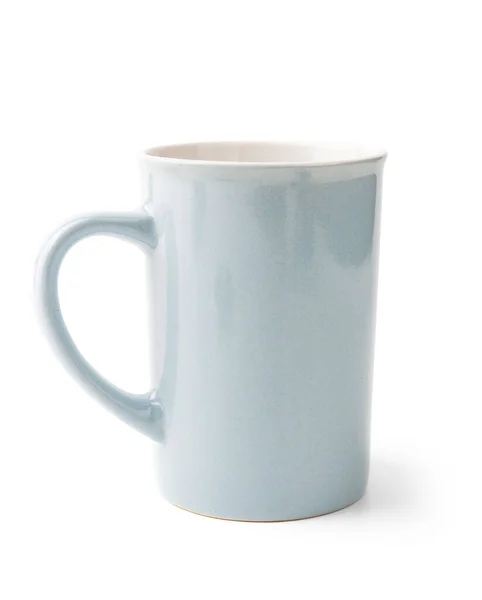 Голубая Чашка Белом Фоне — стоковое фото