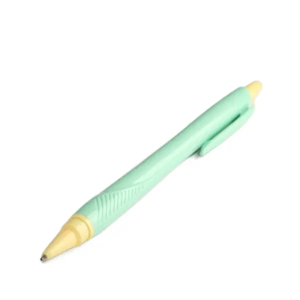 Πράσινη Πένα Λευκό Φόντο — Φωτογραφία Αρχείου