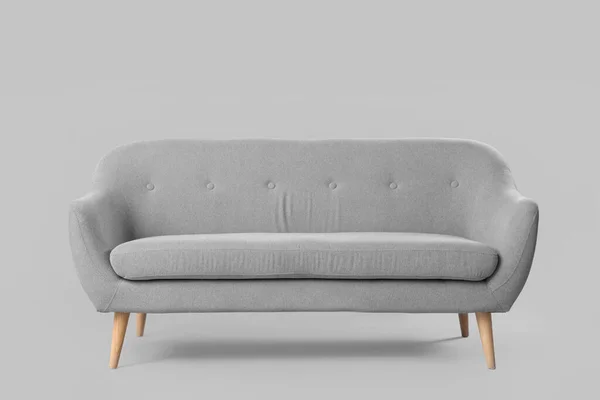 Gemütliches Sofa Auf Grauem Hintergrund — Stockfoto
