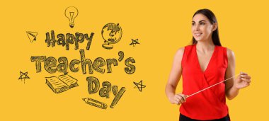 Bayan öğretmenle Öğretmenler Gününüz kutlu olsun afişi
