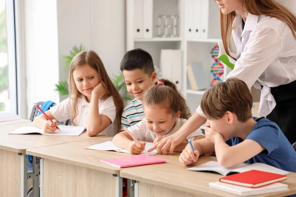 Little Pupils Having Lesson Teacher Classroom — Stock Photo, Image