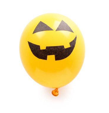 Beyaz arka planda komik Cadılar Bayramı balonu