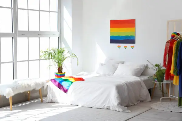Interior Light Bedroom Lgbt Flag — Stock Photo, Image