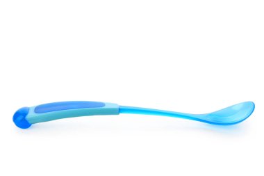 Beyaz arkaplanda izole edilmiş bebek için renkli kaşık