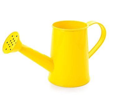 Sarı sulama kutusu beyaz arkaplanda izole