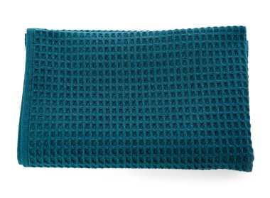 Folded clean towel isolated on white background