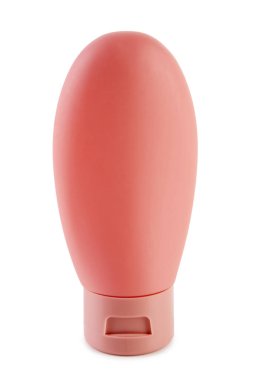 Beyaz arkaplanda izole edilmiş kozmetik şişe