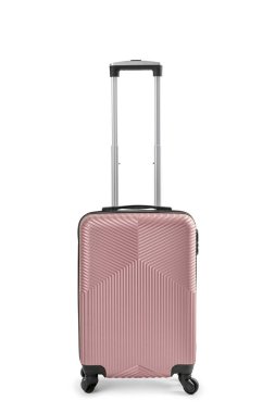 Beyaz arkaplanda izole edilmiş şık bavul