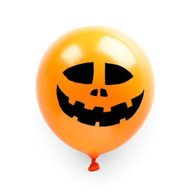 Beyaz arka planda komik Cadılar Bayramı balonu