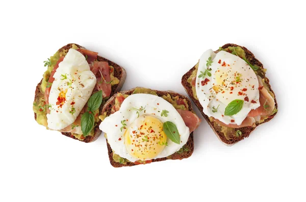 Tasty Sandwiches Egg White Background — Stock Photo, Image