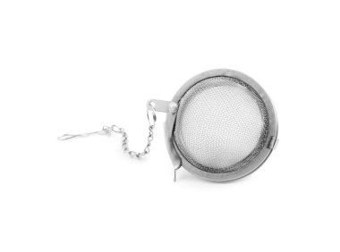 Beyaz arka plan üzerinde izole metal çay demlik