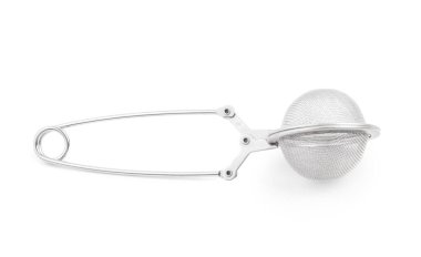 Beyaz arka plan üzerinde izole metal çay demlik